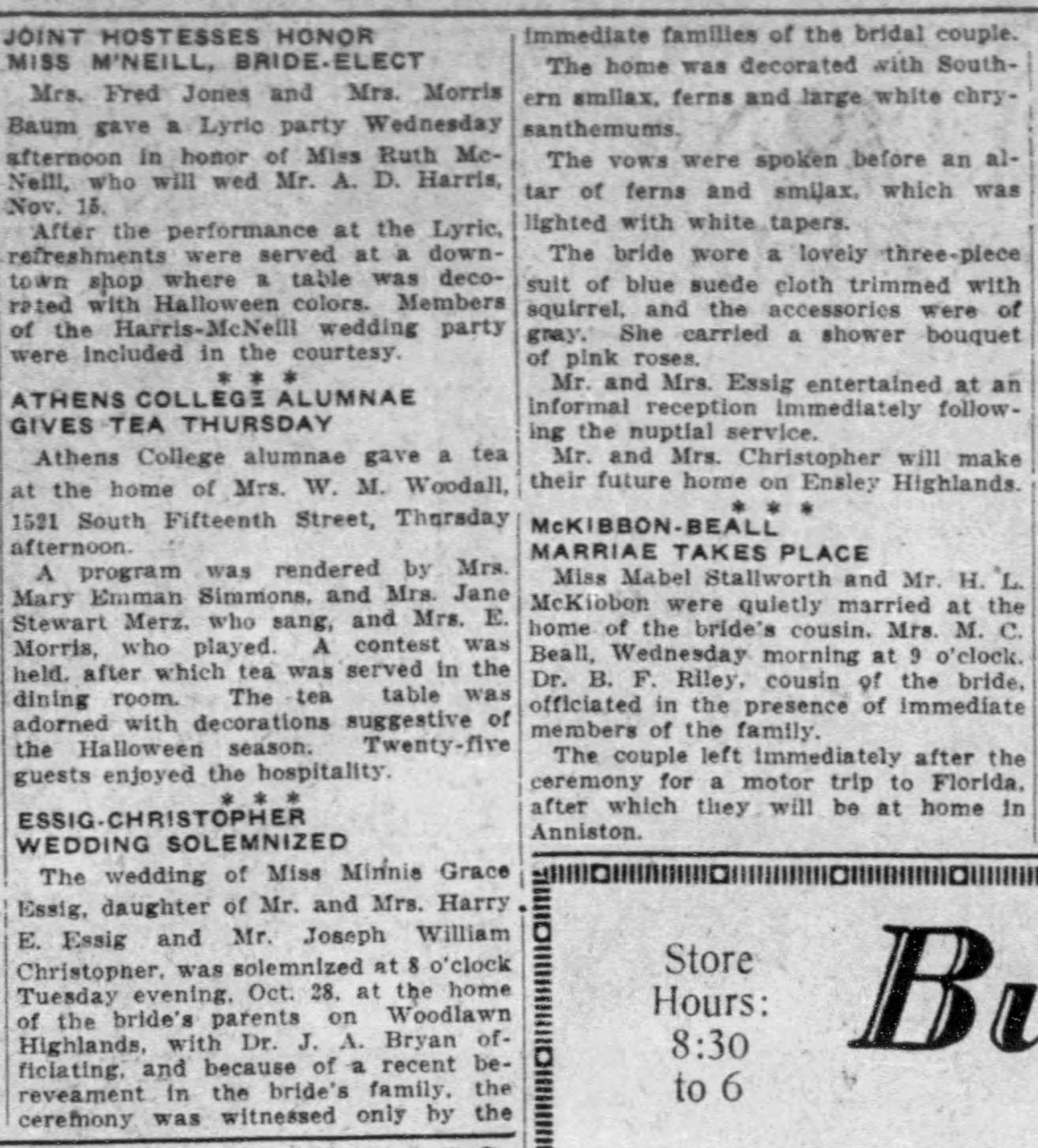 Essig-Christopher Wedding Solemnized